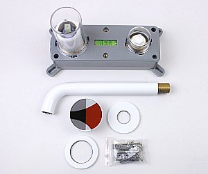 Смеситель для раковины Bronze de Luxe OMG! 9007W-R белый/красный купить в интернет-магазине сантехники Sanbest