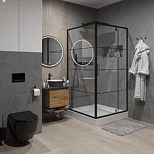 Душевой уголок Niagara Nova NG-0290-08 BLACK 90х90 купить в интернет-магазине Sanbest