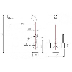 Смеситель для кухни Milacio Ultra MCU.558.TB черный купить в интернет-магазине сантехники Sanbest