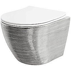 Унитаз подвесной Grossman Color GR-4455SWS безободковый, с крышкой микролифт, серебро купить в интернет-магазине Sanbest