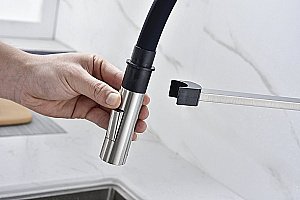 Смеситель для кухни Paulmark Halt Ha214021-BS брашированная сталь купить в интернет-магазине сантехники Sanbest