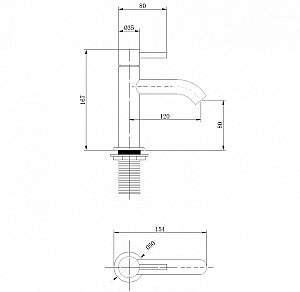 Смеситель для раковины Abber Wasser Kreis AF8110NG никель купить в интернет-магазине сантехники Sanbest
