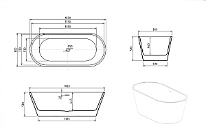 Акриловая ванна Royal Bath PAFOS RB610000BL 180х80 белый купить в интернет-магазине Sanbest