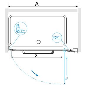 Душевая дверь RGW Passage PA-103B 80 020810308-14 стекло матовое/профиль черный купить в интернет-магазине Sanbest