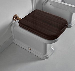 Унитаз приставной Kerasan Waldorf Prolungato 4116 Белый/бронза купить в интернет-магазине Sanbest