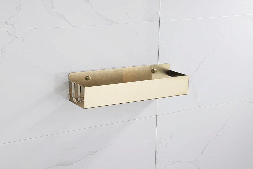 Полка с двумя крючками Boheme Q MATT GOLD 10965-MG золото матовое купить в интернет-магазине сантехники Sanbest