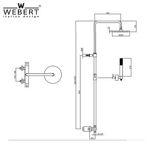 Душевая стойка Webert Elio EL980507560METAL купить в интернет-магазине сантехники Sanbest