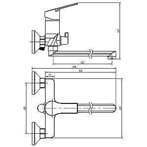 Смеситель для ванны Loranto KATRINA LR90504000 Хром купить в интернет-магазине сантехники Sanbest