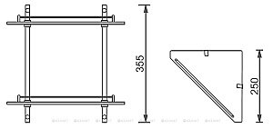Полка стеклянная угловая Aquanet 264918 купить в интернет-магазине сантехники Sanbest