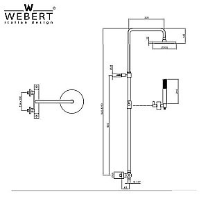 Душевая система Webert Elio EL980507560METAL черная матовая купить в интернет-магазине сантехники Sanbest