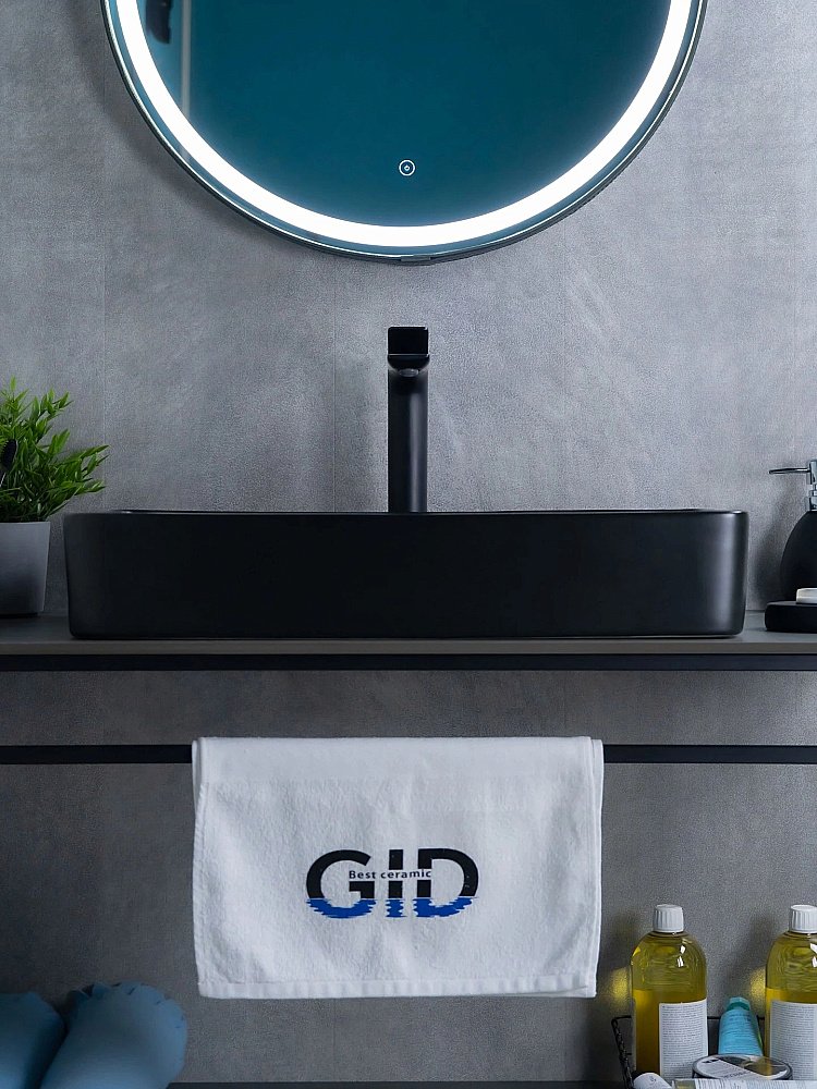 Раковина накладная Gid Geometrico 60 Bm9396 53344 черная матовая купить в интернет-магазине Sanbest