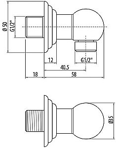 Подключение для шланга Gattoni Programma doccia PRARE11V0br бронза купить в интернет-магазине сантехники Sanbest