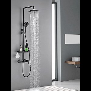 Душевая система Orans Комфорт OLS-WX7003 черная матовая купить в интернет-магазине сантехники Sanbest