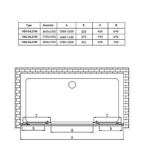 Душевая дверь Vincea ALPHA VDS-3AL 170 хром/прозрачное купить в интернет-магазине Sanbest
