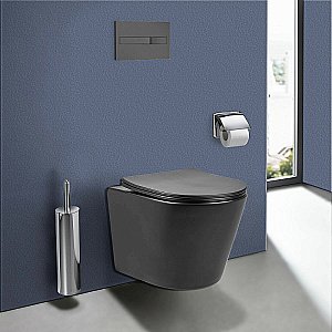 Унитаз Vincea Piatti VT1-11SMA безободковый, с крышкой микролифт, антрацит матовый купить в интернет-магазине Sanbest