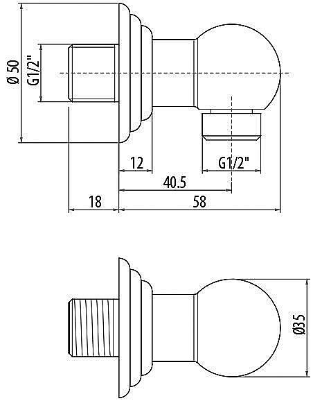 Подключение для шланга Gattoni Programma doccia PRARE11V0br бронза купить в интернет-магазине сантехники Sanbest