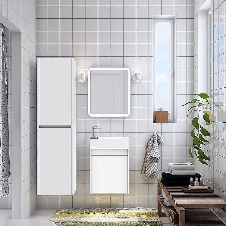 Шкаф подвесной Art&Max FAMILY 40 белый глянец для ванной в интернет-магазине сантехники Sanbest