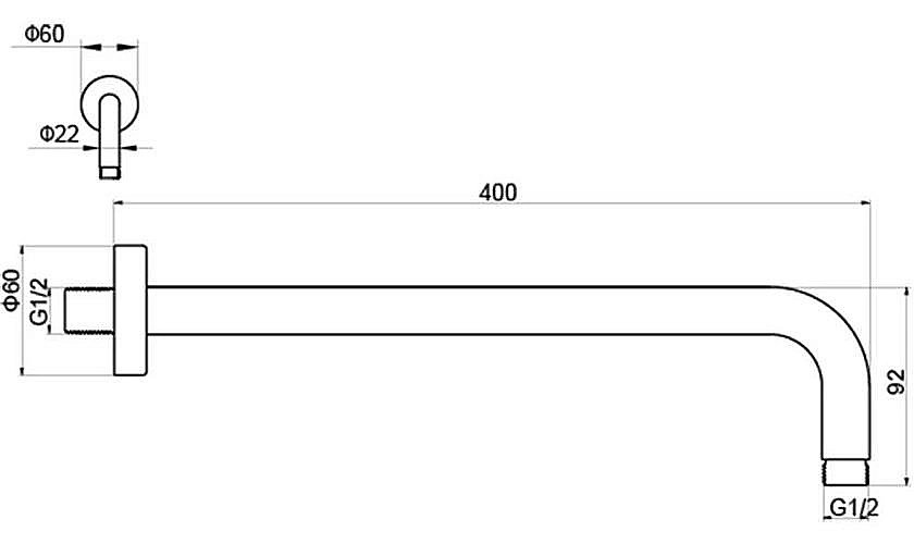 Держатель верхнего душа Aquatek AQ2176CR хром купить в интернет-магазине сантехники Sanbest