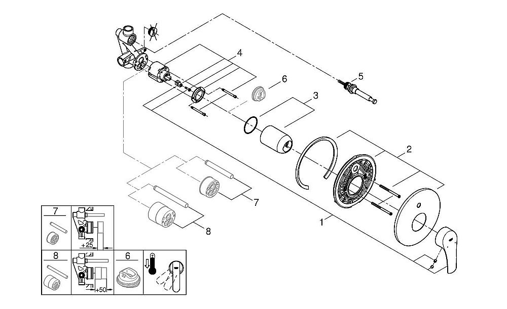 Смеситель для душа Grohe Eurosmart 33305003 хром купить в интернет-магазине сантехники Sanbest