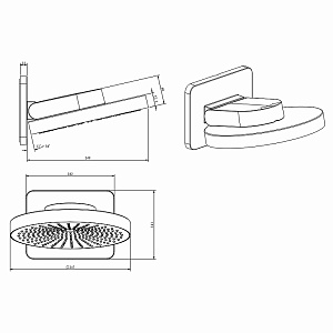 Верхний душ Vincea Inspire VSHD-3I1CMB черный матовый купить в интернет-магазине сантехники Sanbest