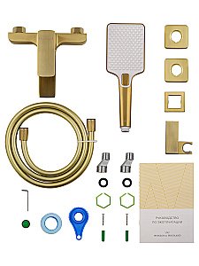 Смеситель для ванны с душем WONZON & WOGHAND EDGE, Брашированное золото (WW-88639003A- BG) купить в интернет-магазине сантехники Sanbest