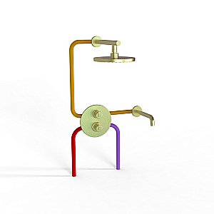 Душевая система PAINI Cox 78PJSET26911THBATHHEAD золото матовое купить в интернет-магазине сантехники Sanbest