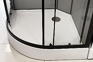 Душевая кабина Royal Bath FATO RB 90HK-TG-BL 90x90 стекло прозрачное/профиль черный купить в интернет-магазине Sanbest