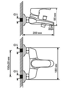 Смеситель для ванны MIXLINE ML 530482 купить в интернет-магазине сантехники Sanbest