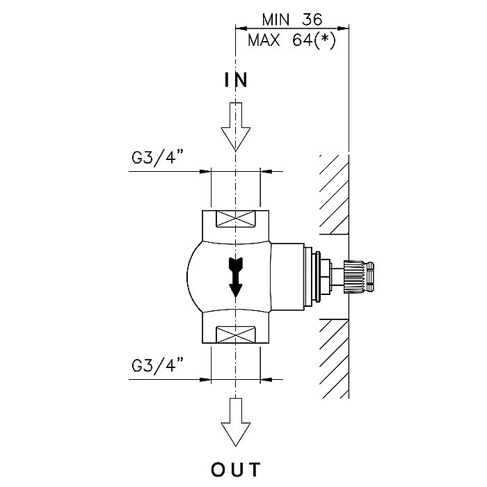 Внутреняя часть запорного вентиля Nicolazzi Thermostatico 4911 купить в интернет-магазине сантехники Sanbest