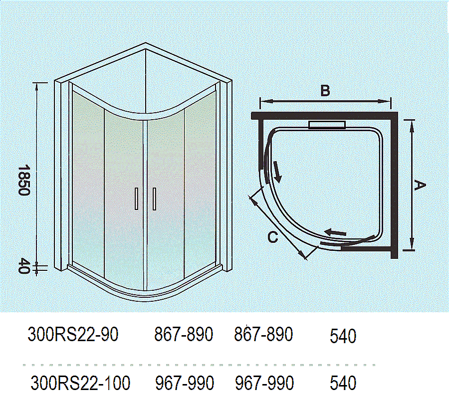 Душевой уголок WeltWasser WW300 300RS22-90 купить в интернет-магазине Sanbest