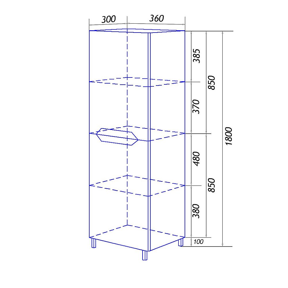 Пенал напольный Loranto Florena 36 светлый бетон для ванной в интернет-магазине сантехники Sanbest
