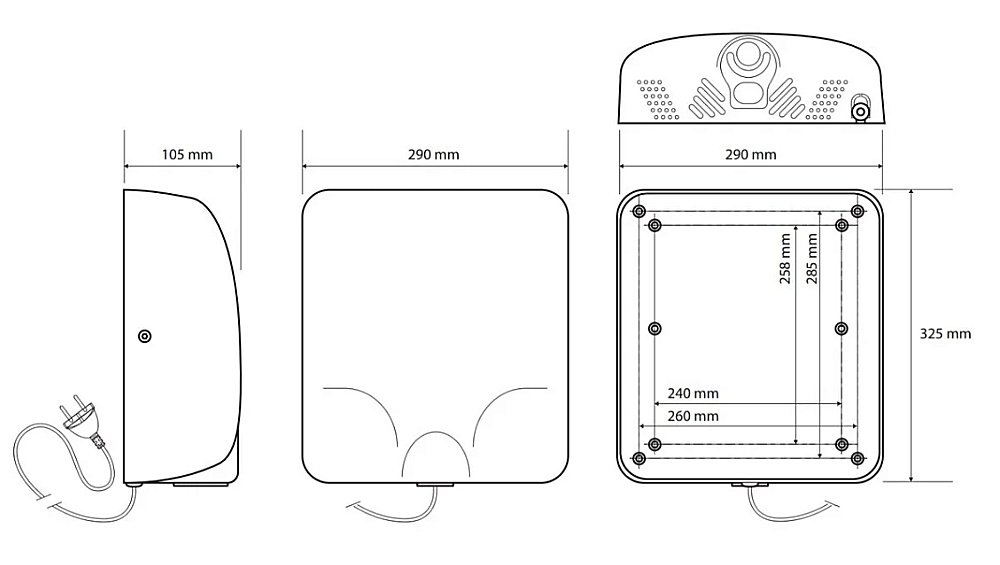 Автоматическая сушилка для рук Bemeta Hotel 924224110 черная купить в интернет-магазине сантехники Sanbest