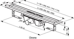 Душевой канал Ravak Chrome OZ stainless 950 купить в интернет-магазине Sanbest