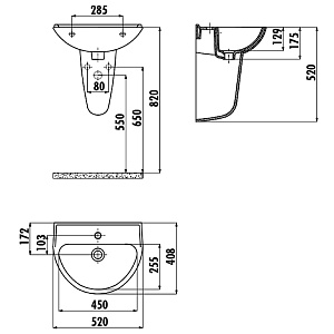 Раковина Creavit Oval 50 TP155-00CB00E-0000 белая купить в интернет-магазине Sanbest