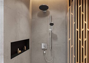 Держатель верхнего душа Hansgrohe Pulsify 24149000 хром купить в интернет-магазине сантехники Sanbest