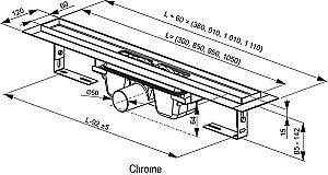 Душевой канал Ravak Chrome OZ stainless 950 купить в интернет-магазине Sanbest