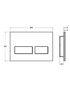 Кнопка для инсталляции Cezares LUX-GN-2-BORO черная глянцевая, брашированное золото купить в интернет-магазине сантехники Sanbest