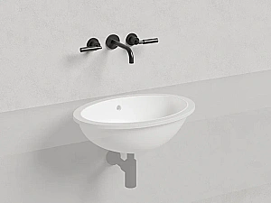 Раковина врезная снизу столешницы Salini Marea 12 1101109G 54,5 из искусственного камня S-Sense, белая глянцевая купить в интернет-магазине Sanbest