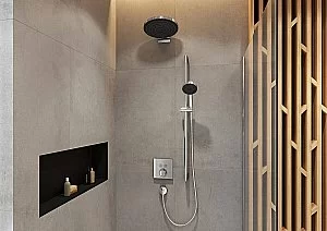 Держатель верхнего душа Hansgrohe Pulsify 24149000 хром купить в интернет-магазине сантехники Sanbest