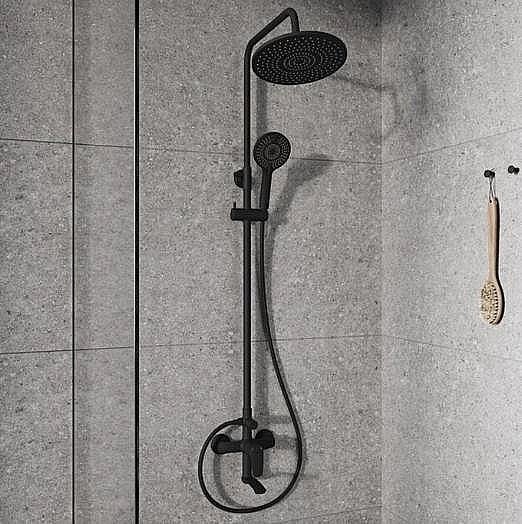 Душевая система Milardo Rora RORBL4FM06 черная матовая купить в интернет-магазине сантехники Sanbest