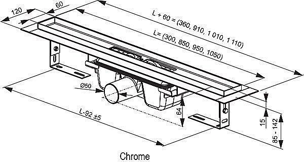 Душевой канал Ravak Chrome OZ stainless 950 купить в интернет-магазине Sanbest