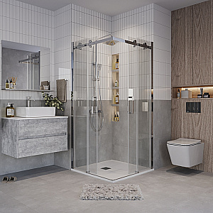 Душевой уголок Grossman Classic 90х90 300.K33.04.9090.10.00 стекло прозрачное/профиль хром купить в интернет-магазине Sanbest