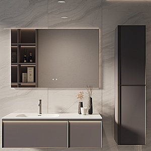 Тумба с раковиной Vincea Elise 120 VMC-4EL120MG/VCB-4EL120MW серый матовый для ванной в интернет-магазине Sanbest