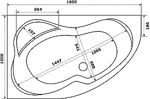 Ванна Azario Микона 160х100 МИВ0001 белая левая купить в интернет-магазине Sanbest