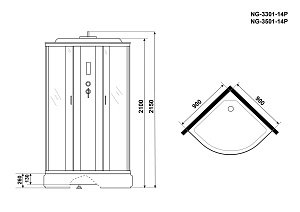 Душевая кабина Niagara Classic NG-3501-14P 90х90 купить в интернет-магазине Sanbest