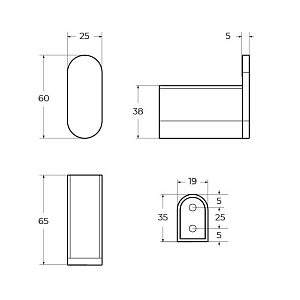 Крючок Cezares STYLUS-HK-NOP черный матовый купить в интернет-магазине сантехники Sanbest