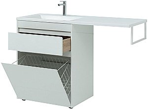 Тумба с раковиной Aquanet Токио 239291 130 белый для ванной в интернет-магазине Sanbest