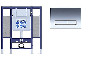 Инсталляция для унитаза Aquatek INS-0000015 с кнопкой KDI-0000023 Хром купить в интернет-магазине сантехники Sanbest