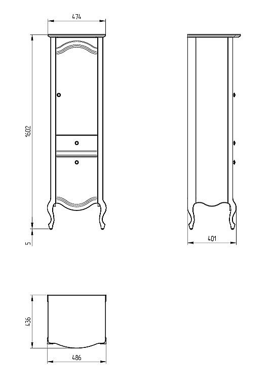 Пенал Migliore IMPERO 49 26069 Декапе саббиа для ванной в интернет-магазине сантехники Sanbest