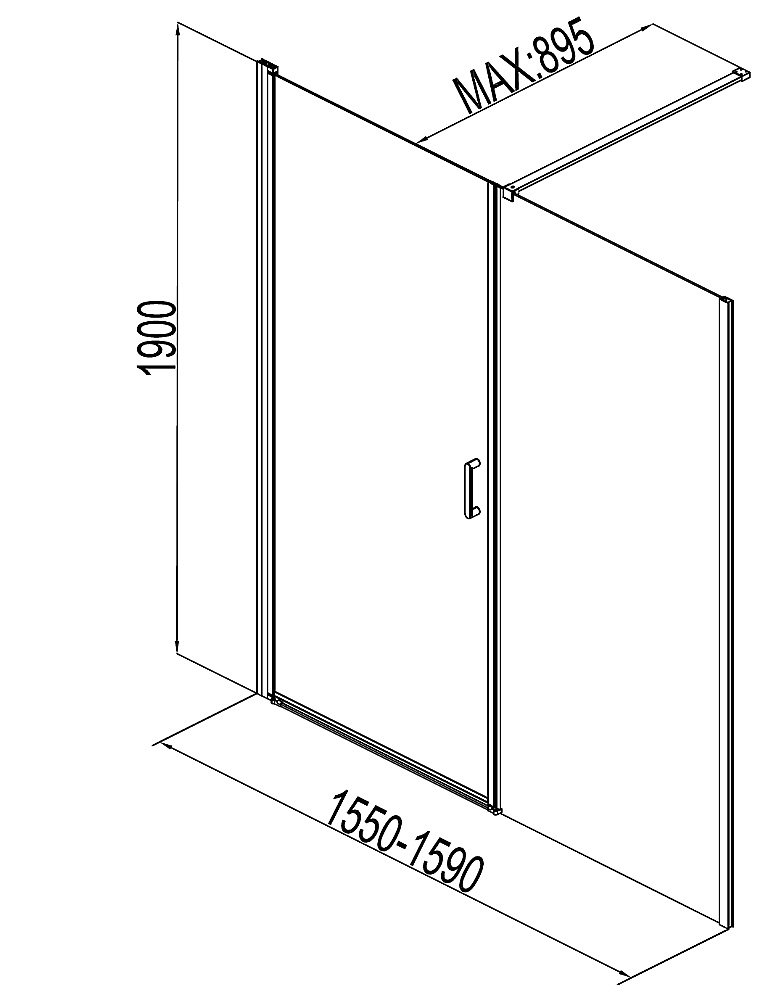 Душевая дверь Aquanet Cinetic 160 стекло прозрачное/профиль хром купить в интернет-магазине Sanbest